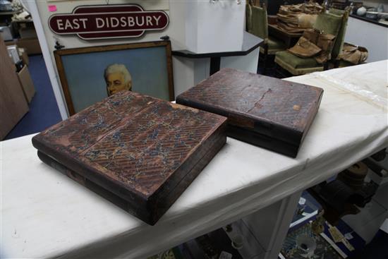 Two double book butterfly specimen cases, 13in.